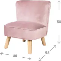 Roba Kindersessel "Lil Sofa", bunt (rosa, mauve), Sessel, Baby, Samt, B/H/T: 44cm x 50cm x 48cm, Kindersessel, mit Holzfüßen, B:44cm H:50cm T:48cm
