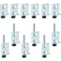OEM Verstellbare Stahlnippel für Möbel, 12 Stück, 55 mm und 102 mm - Für Holzdielen, Schränke, Möbel, Tische, Werkbänke (galvanisiert)