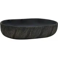 vidaXL Aufsatzwaschbecken Schwarz Oval 59x40x14 cm Keramik