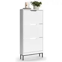 Vicco Schuhkipper Luca, Weiss, 59 x 123 cm mit 3 Kippfächer