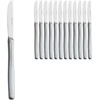 Esmeyer Tafelmesser Laura 176-016, Wellenschliff, 20,5 cm, Edelstahl 13/0, silber poliert, 12 Stück