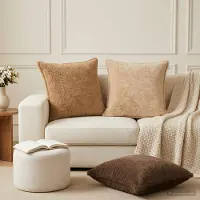 vidaXL Kissenbezug 2 stk. HOUTEN Taupe 55 x 55 cm Faux Kaninchenfell