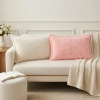 vidaXL Kissenbezug 6 stk. HOUTEN Rosa 50 x 80 cm Faux Kaninchenfell