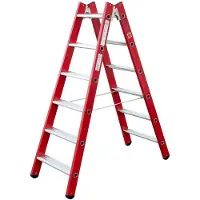 Iller-Leiter Iller Kunststoff GFK Stehleiter mit Aluminium Stufen 2x8 Stufen