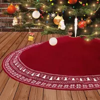 BundiGlassware Große Weihnachtsbaum Rock, 122cm Gestrickter Weihnachtsbaumdecke Teppich Schneeflocken Christbaumständer Runde Christbaumdecke Rock Matte Für Zuhause Feier Weihnachtsbaum Deko