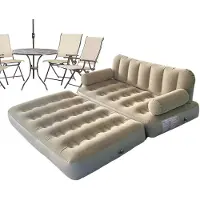 Markenlos Luftsofa mit Luftpumpe und Kopfstütze, faltbar und tragbar für Outdoor-Aktivitäten