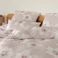Elegante Seiden Satin Bettwäsche Devine 155x220 cm + 80x80 cm | taupe - beige