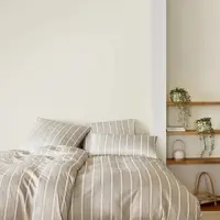 Elegante Bambus-Baumwoll-Satin Bettwäsche Refrain Kissenbezug einzeln 40x80 | natur - beige