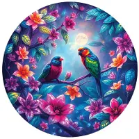 Bluebird Puzzle Vögel auf dem Zweig Rundes Puzzle 501 Teile
