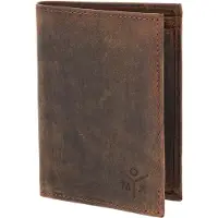 OXMOX Leder Geldbörse Leather RFID Protect Kombibörse Ox 2.0 Embossed Vintage Dark Brown dunkelbraun