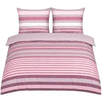 Cofi1453® Bettwäsche mit verdecktem Reißverschluss - Wendebettwäsche mit Streifendesign 200 x 220 cm + 2x (80 x 80 cm)