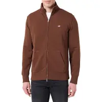 Gant Reg Shield Full Zip Sweat Mahogany Brown Größe: S | Cardigans Outlet | Herren | Braun