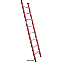 Krause STABILO Kunststoff-AnlegeLeiter aus glasfaserverstärkten Kunststoffholmen, 1x14 Sprossen, 815392