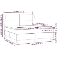 vidaXL Boxspringbett mit Matratze Dunkelbraun 180x200 cm Stoff