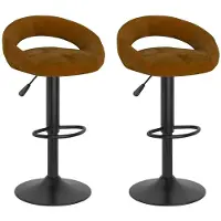 vidaXL Barhocker 2 Stk. Braun Samt
