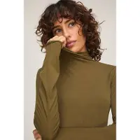 Hunkemoller Super Soft Shirt aus Kaschmir-Mix mit Rollkragen Grün