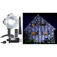Pearl Lunartec Schnee Projektor: LED-Kugellampe mit Schneefall-Effekt und Ausschalt-Timer, weiß, IP44 (Schneefall Projektor, Weihnachtslampe mit Schnee, Party)