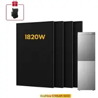 EcoFlow Stream 5000, All-in-One Speicher für Balkonkraftwerke, mit 4 Bifaziale Solarmodule, by Powerness - 455W X 4 / 10kWh / Selbstabholung