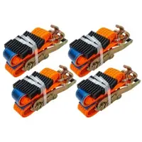 UNITRAILER Satz aus vier 3-Punkt-Transportgurten mit Spannvorrichtung für -Anhänger 3 m/50 mm/4 t, orange