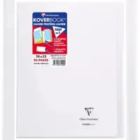 Clairefontaine 10x Koverbook, Heft 24x32 cm 48 Blatt 90g, französische Lineatur Seyès, Einband aus transparentem Polypropylen - Farblos 981420SC