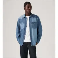 Levi's für Herren. 008CT-0000 Western-Hemd mit vorderem Rückenpasse Relaxed-Schnitt in Mittelblau (S), Lässig, Baumwolle, Langarm