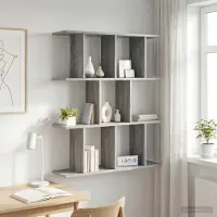 vidaXL Wandregal Sonoma-Grau 102 x 20 x 96 cm Holzwerkstoff