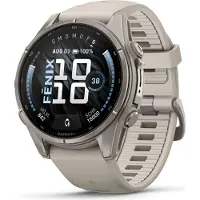 Garmin Vber Smartwatch Fenix 9 – 43 mm Titan mit silbergrauem Silikonarmband