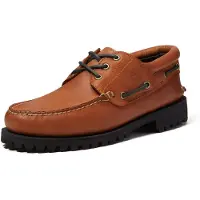 Timberland für Herren. TB0A2PDQAJW1 Nautische Lederschuhe Authentic braun (43.5 W), Wohnung, Schnürsenkel, Lässig, Klassisch
