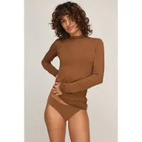 Hunkemoller Super Soft Shirt aus Kaschmir-Mix mit Rollkragen Braun