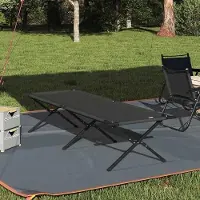 Markenlos Schwarzes Klapp-Schlafbett für Camping, 210 x 80 x 46 cm