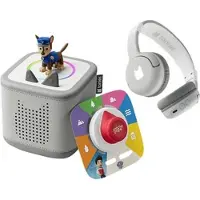 Tonies Full Play Bundle Mondgrau inkl. Tonieplay Game M, Paw Patrol Tonie Chase & Bluetooth Kopfhörer Toniebox 2,