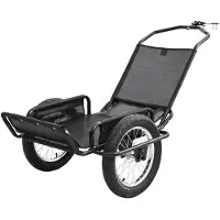 Vevor Fahrradanhänger Lastenanhänger Transportanhänger für Offroad 145 kg, Kohlenstoffstahl & PVC-Netzgewebe, Mit 8 Reflektoren, Faltbares Design, Für 22-28 Zoll Räder, Fahrradwagen für Alle Gelände