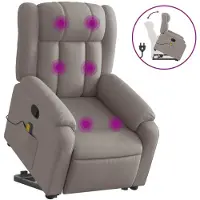 Sonstiges Massagesessel mit Aufstehhilfe Taupe Stoff