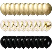 OEM Schwarz-Goldene Ballons 30cm Latex Dekoration 60Stück