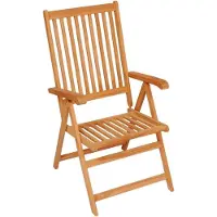 Markenlos Verstellbare Gartenstühle mit Auflagen, 8 Stück, aus massivem Teakholz