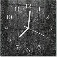 Drukarnia Piga Tulup Glasuhr Wanduhr Küchenuhr Echt-Glas 30x30 cm Modern Dekorativ Geräuschlos Weiße Zeiger - Muster