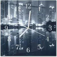 Drukarnia Piga Tulup Glasuhr Wanduhr Küchenuhr Echt-Glas 30x30 cm Modern Dekorativ Geräuschlos Weiße Zeiger - Horizont