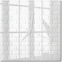 Drukarnia Piga Tulup Glasuhr Wanduhr Küchenuhr Echt-Glas 30x30 cm Modern Dekorativ Geräuschlos Weiße Zeiger - Ziegel