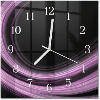 Drukarnia Piga Tulup Glasuhr Wanduhr Küchenuhr Echt-Glas 30x30 cm Modern Dekorativ Geräuschlos Weiße Zeiger - Abstrakte Linien