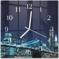 Drukarnia Piga Tulup Glasuhr Wanduhr Küchenuhr Echt-Glas 30x30 cm Modern Dekorativ Geräuschlos Weiße Zeiger - Horizont