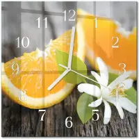 Drukarnia Piga Tulup Glasuhr Wanduhr Küchenuhr Echt-Glas 30x30 cm Modern Dekorativ Geräuschlos Weiße Zeiger - Zitronensäure