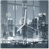 Drukarnia Piga Tulup Glasuhr Wanduhr Küchenuhr Echt-Glas 30x30 cm Modern Dekorativ Geräuschlos Weiße Zeiger - Horizont