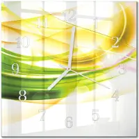 Drukarnia Piga Tulup Glasuhr Wanduhr Küchenuhr Echt-Glas 30x30 cm Modern Dekorativ Geräuschlos Weiße Zeiger - Abstraktion