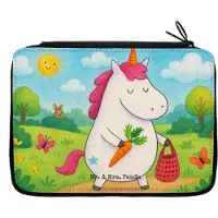 Mr. & Mrs. Panda Federmappe Einhorn Vegan Design - Weiß - Geschenk, Bleistiftetui, Gesund essen, Unicorn, Schlampermäppchen, Federtasche, Federmäppchen, Etui, Veganer