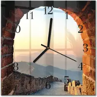Drukarnia Piga Tulup Glasuhr Wanduhr Küchenuhr Echt-Glas 30x30 cm Modern Dekorativ Geräuschlos Schwarzen Zeigern - Chinesische Mauer