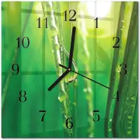 Drukarnia Piga Tulup Glasuhr Wanduhr Küchenuhr Echt-Glas 30x30 cm Modern Dekorativ Geräuschlos Schwarzen Zeigern - Grastropfen
