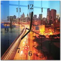 Drukarnia Piga Tulup Glasuhr Wanduhr Küchenuhr Echt-Glas 30x30 cm Modern Dekorativ Geräuschlos Schwarzen Zeigern - Horizont