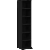 Helloshop26 - CD-Schrank Aufbewahrungsmöbel 21 x 20 x 88 cm großes Fassungsvermögen modern schwarzes Holzwerkstoff