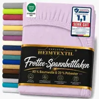 EXKLUSIV HEIMTEXTIL Frottee Spannbettlaken Rundumgummizug Marke 140 x 200 cm Flieder 80% Baumwolle 20% Polyester Öko - Tex Zertifiziert Bed-Sheet