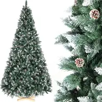 StarTech.com Künstlicher Weihnachtsbaum - 9 ft 270 cm kanadische Tanne - Schneeeffekt - Dicht und voluminös - Mit Zapfen - PVC PE - Grün mit Schnee